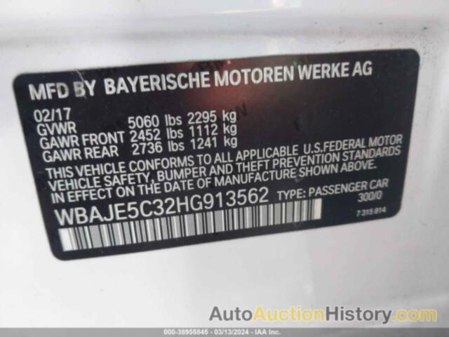 BMW 540I, WBAJE5C32HG913562