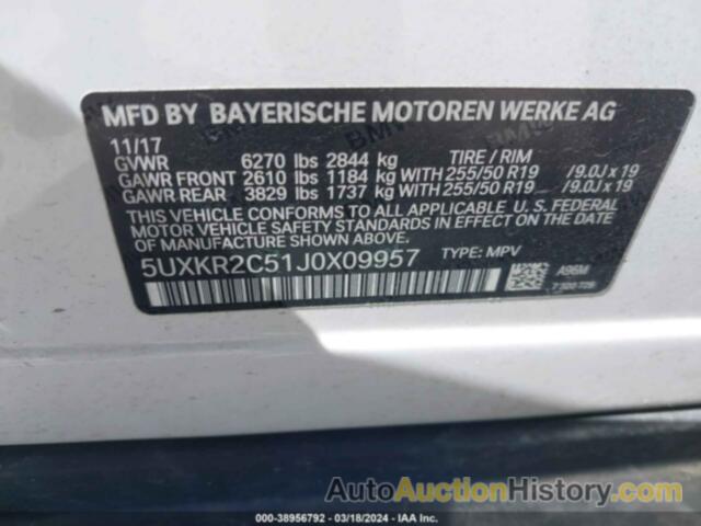 BMW X5 SDRIVE35I, 5UXKR2C51J0X09957