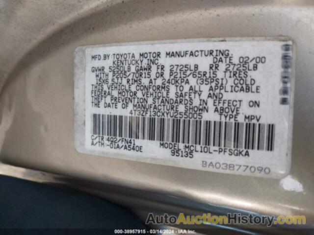 TOYOTA SIENNA LE, 4T3ZF13CXYU255005