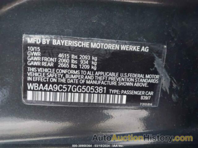BMW 428I GRAN COUPE, WBA4A9C57GG505381