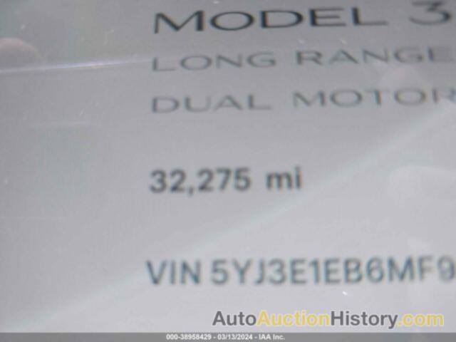 TESLA MODEL 3 LONG RANGE DUAL MOTOR ALL-WHEEL DRIVE, 5YJ3E1EB6MF965502