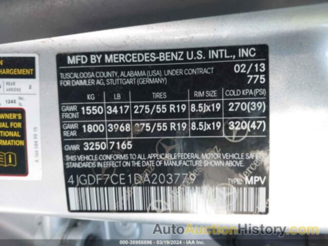 MERCEDES-BENZ GL 450 4MATIC, 4JGDF7CE1DA203779