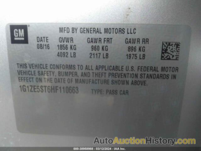 CHEVROLET MALIBU 1LT, 1G1ZE5ST6HF110663