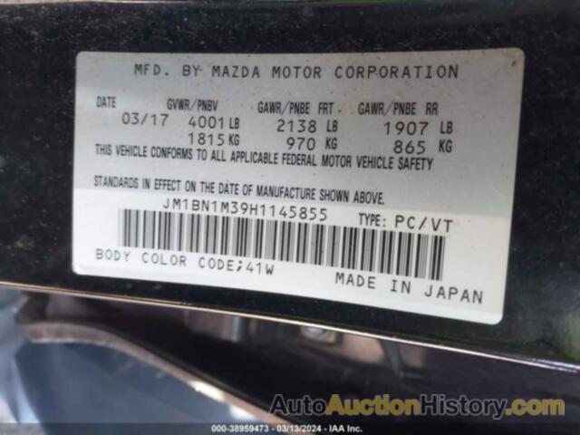 MAZDA 3 GRAND TOURING, JM1BN1M39H1145855