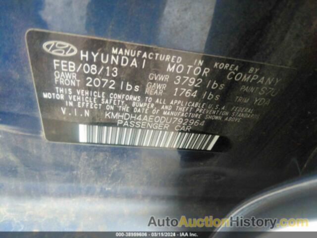 HYUNDAI ELANTRA GLS (ULSAN PLANT), KMHDH4AE0DU792964