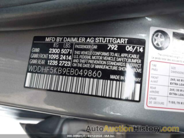 MERCEDES-BENZ E 350, WDDHF5KB9EB049860