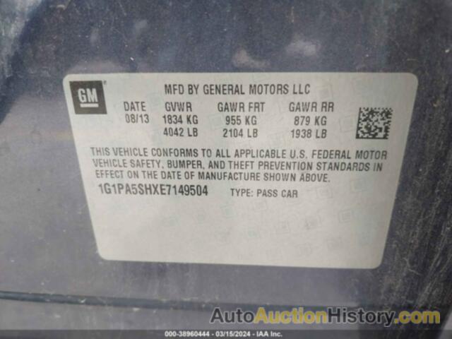 CHEVROLET CRUZE LS AUTO, 1G1PA5SHXE7149504