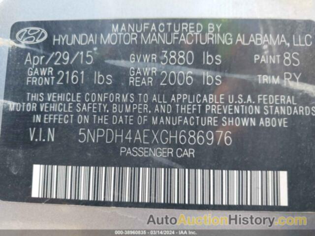 HYUNDAI ELANTRA VALUE EDITION, 5NPDH4AEXGH686976