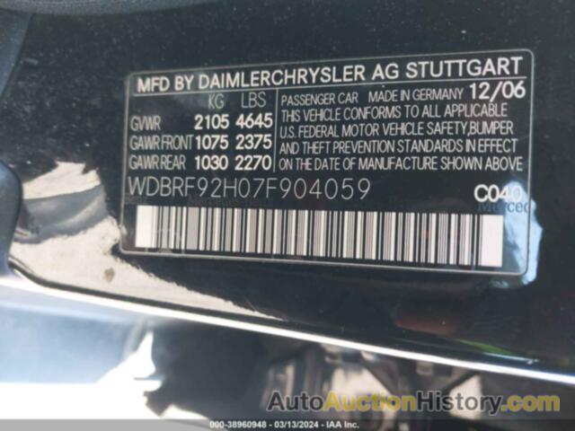 MERCEDES-BENZ C 280 LUXURY 4MATIC, WDBRF92H07F904059