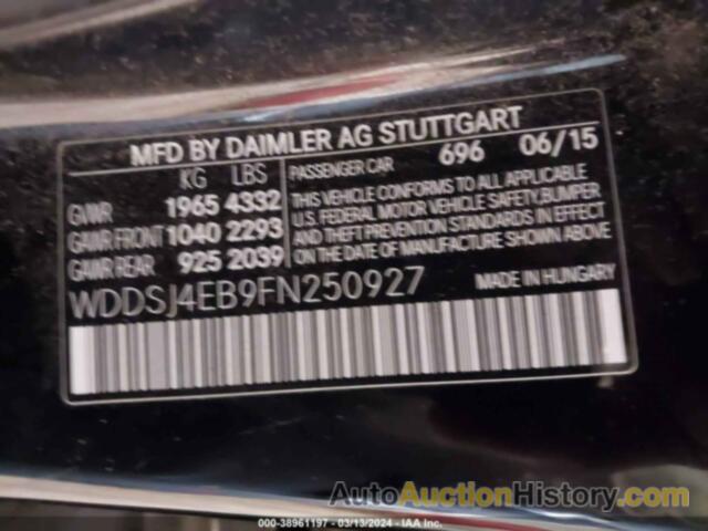 MERCEDES-BENZ CLA 250, WDDSJ4EB9FN250927