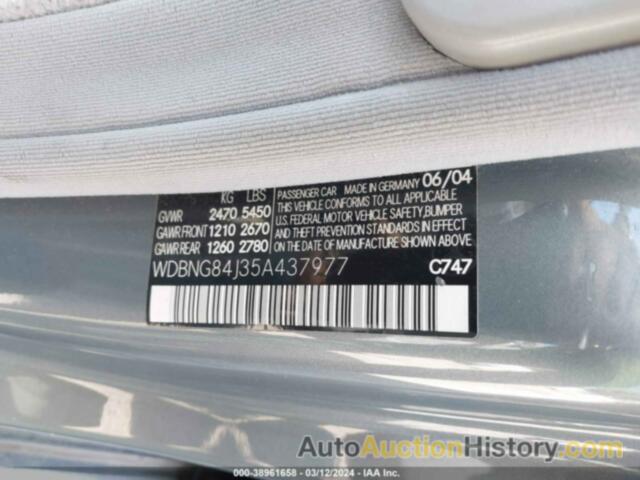 MERCEDES-BENZ S 500 4MATIC, WDBNG84J35A437977