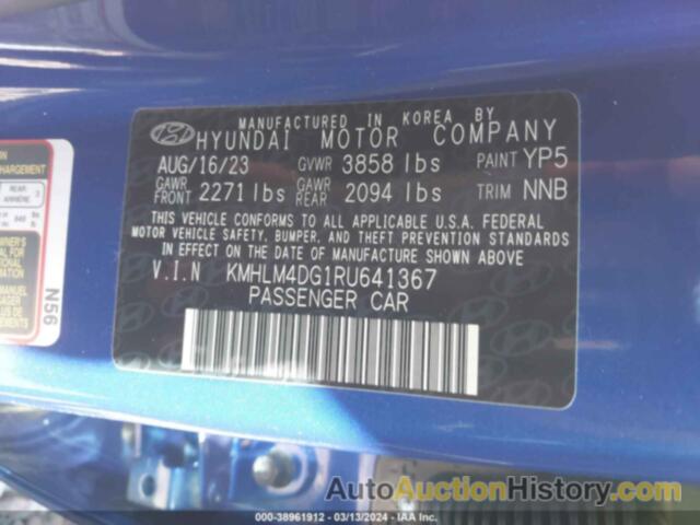 HYUNDAI ELANTRA SEL, KMHLM4DG1RU641367