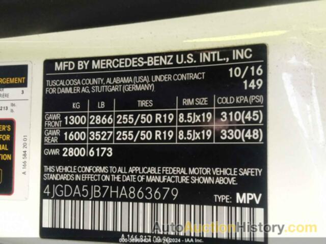 MERCEDES-BENZ GLE 350, 4JGDA5JB7HA863679