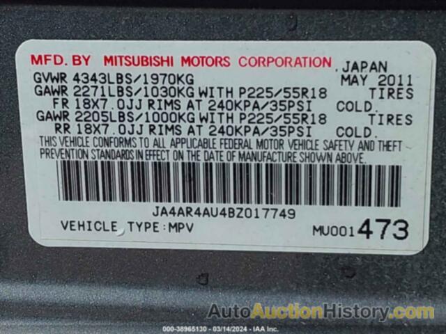 MITSUBISHI OUTLANDER SPORT SE, JA4AR4AU4BZ017749