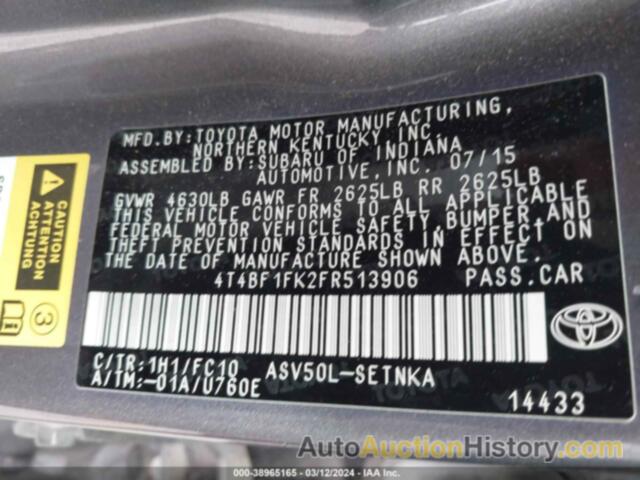 TOYOTA CAMRY LE, 4T4BF1FK2FR513906