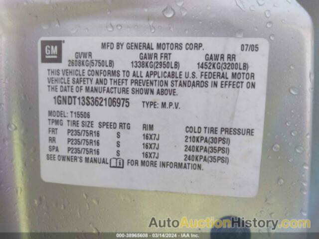 CHEVROLET TRAILBLAZER LS, 1GNDT13S362106975