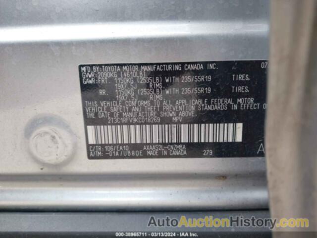 TOYOTA RAV4 XLE PREMIUM, 2T3C1RFV9KC018269