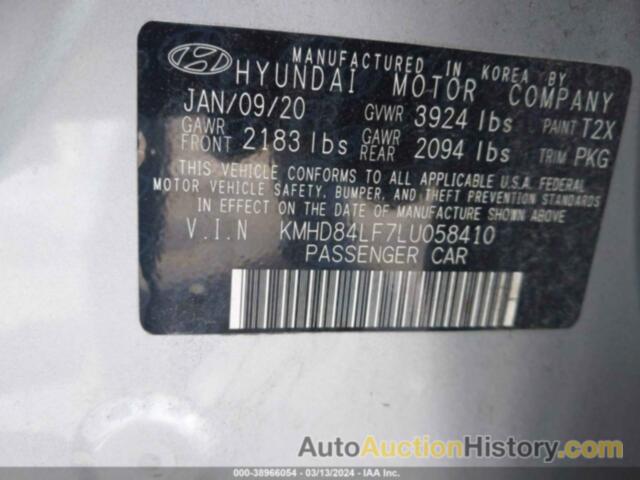 HYUNDAI ELANTRA VALUE EDITION, KMHD84LF7LU058410