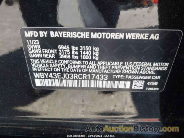 BMW I7 EDRIVE50, WBY43EJ03RCR17433