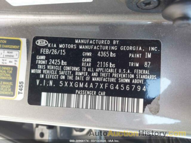 KIA OPTIMA LX, 5XXGM4A7XFG456794