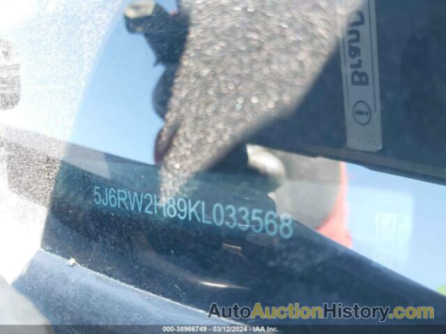 HONDA CR-V EX-L, 5J6RW2H89KL033568