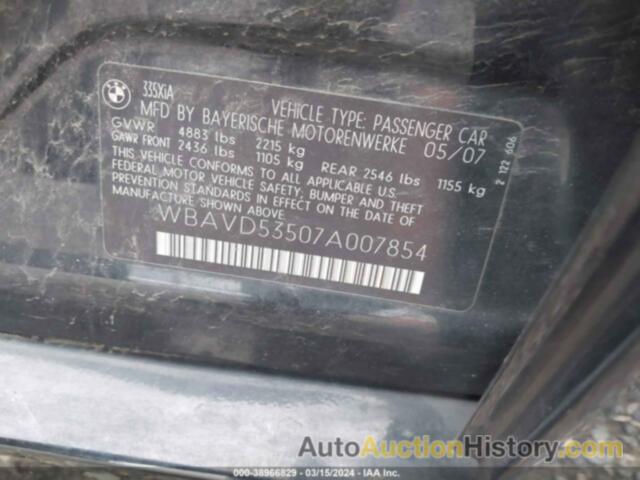 BMW 335XI, WBAVD53507A007854