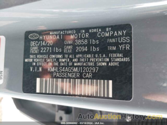 HYUNDAI ELANTRA SEL, KMHLS4AG5MU120297