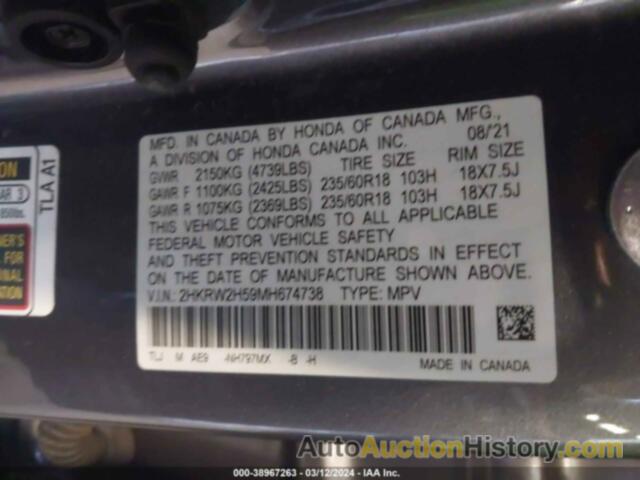 HONDA CR-V AWD EX, 2HKRW2H59MH674738