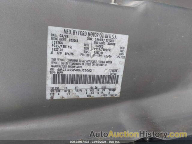 MERCURY MOUNTAINEER, 4M2ZU55P4XUJ25062