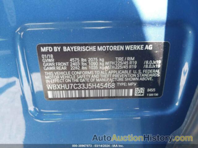 BMW X1 SDRIVE28I, WBXHU7C33J5H45468
