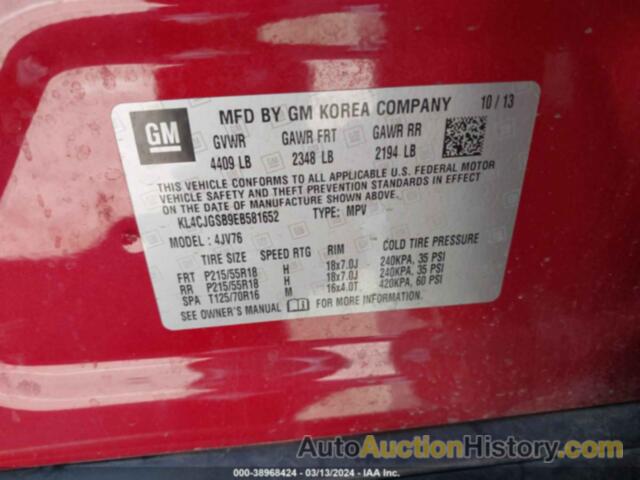 BUICK ENCORE LEATHER, KL4CJGSB9EB581652