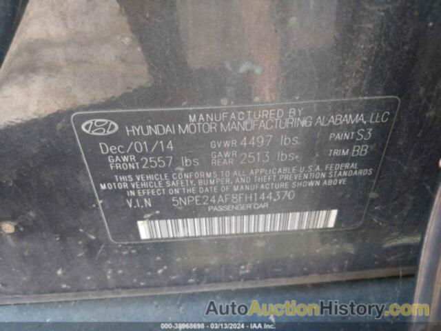 HYUNDAI SONATA SE, 5NPE24AF8FH144370