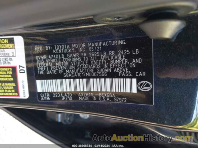 LEXUS ES 300H, 58ACA1C17MU007566