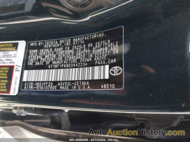 TOYOTA CAMRY SE, 4T1BF1FK6EU442234