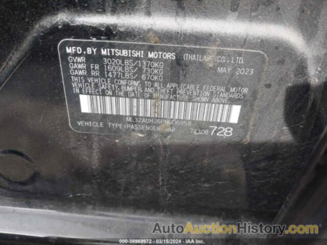 MITSUBISHI MIRAGE ES, ML32AUHJ6PH006958