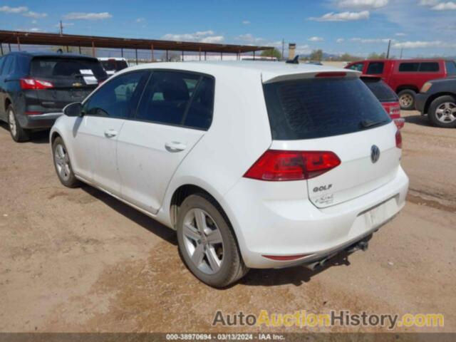 VOLKSWAGEN GOLF TSI S 4-DOOR/TSI SE 4-DOOR/TSI SEL 4-DOOR/TSI WOLFSBURG EDITION 4-DOOR, 3VW217AU5HM013669