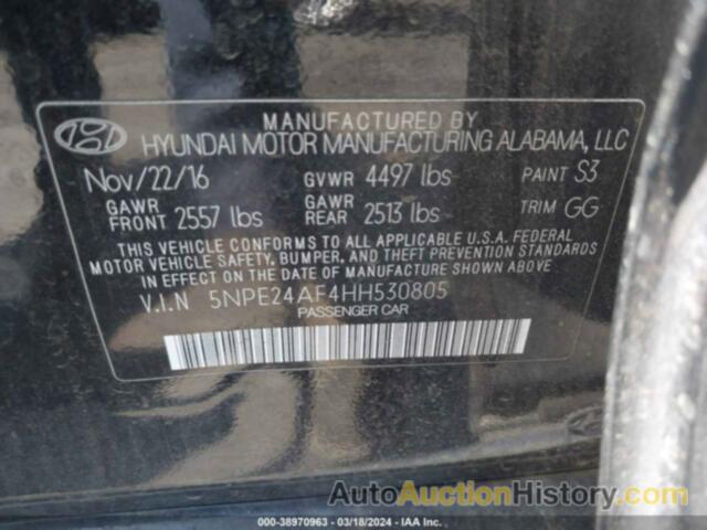 HYUNDAI SONATA, 5NPE24AF4HH530805