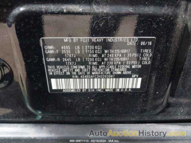 SUBARU OUTBACK 2.5I PREMIUM, 4S4BSAFC2H3203987