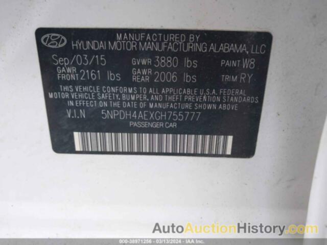 HYUNDAI ELANTRA VALUE EDITION, 5NPDH4AEXGH755777