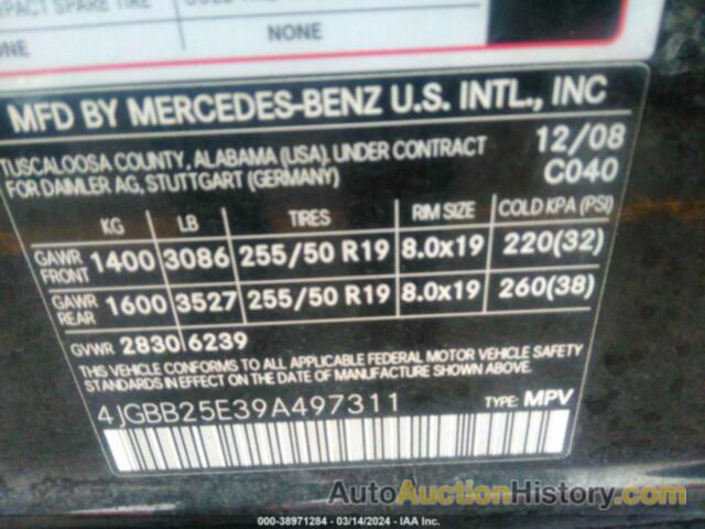 MERCEDES-BENZ ML 320 BLUETEC, 4JGBB25E39A497311