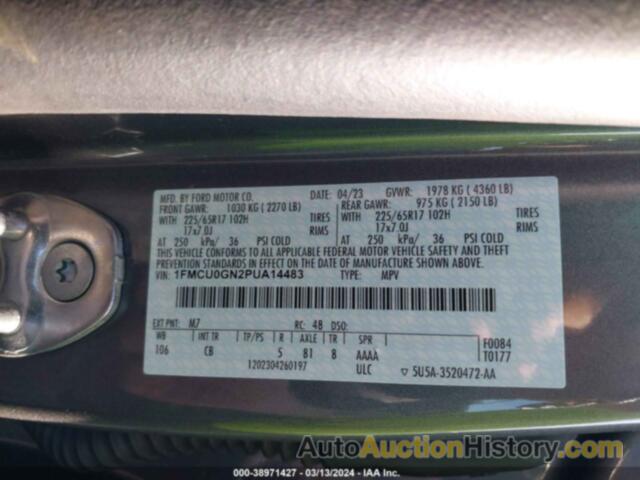 FORD ESCAPE ACTIVE, 1FMCU0GN2PUA14483