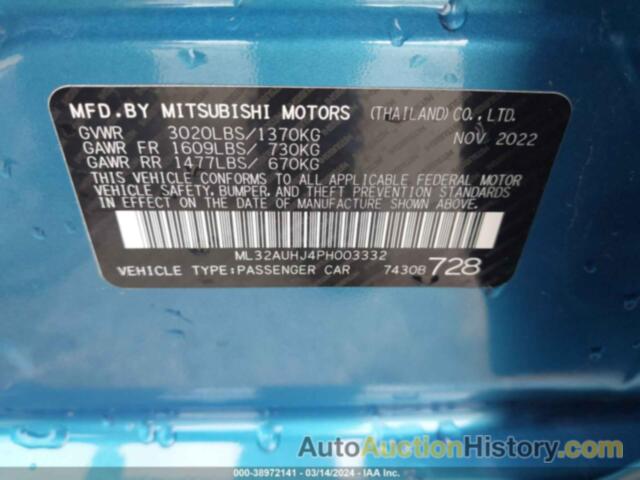 MITSUBISHI MIRAGE ES/LE, ML32AUHJ4PH003332