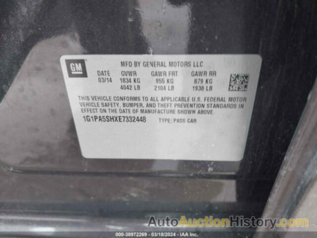 CHEVROLET CRUZE LS AUTO, 1G1PA5SHXE7332448