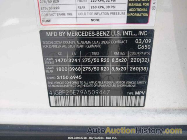 MERCEDES-BENZ GL 320 BLUETEC 4MATIC, 4JGBF25E79A509447