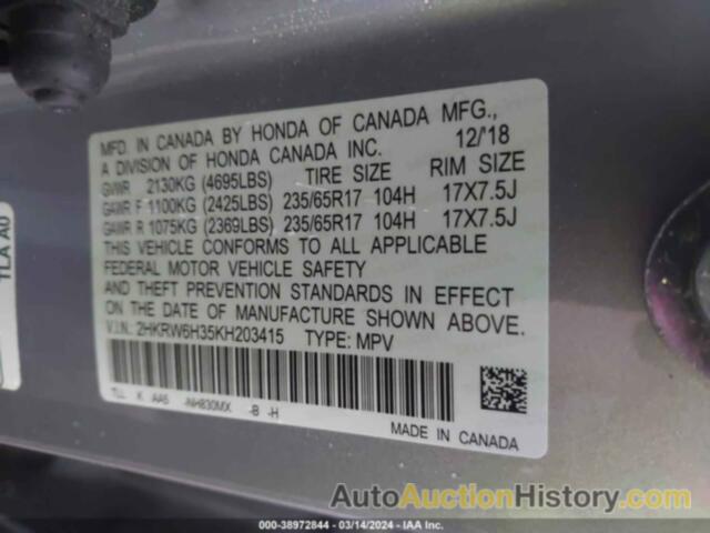 HONDA CR-V LX, 2HKRW6H35KH203415