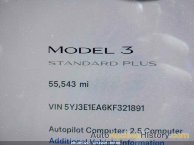 TESLA MODEL 3 LONG RANGE/MID RANGE/STANDARD RANGE/STANDARD RANGE PLUS, 5YJ3E1EA6KF321891