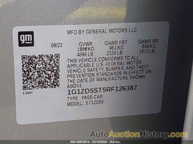 CHEVROLET MALIBU FWD 1LT, 1G1ZD5ST5RF126387