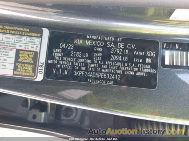 KIA FORTE LX/LXS, 3KPF24AD5PE632412