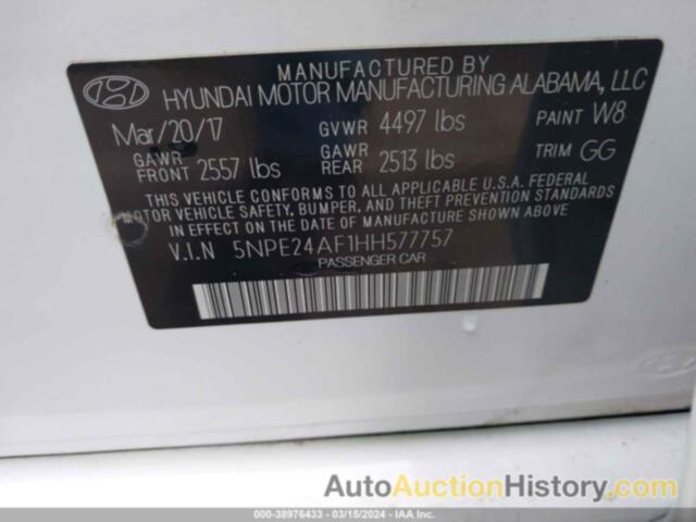 HYUNDAI SONATA SE, 5NPE24AF1HH577757