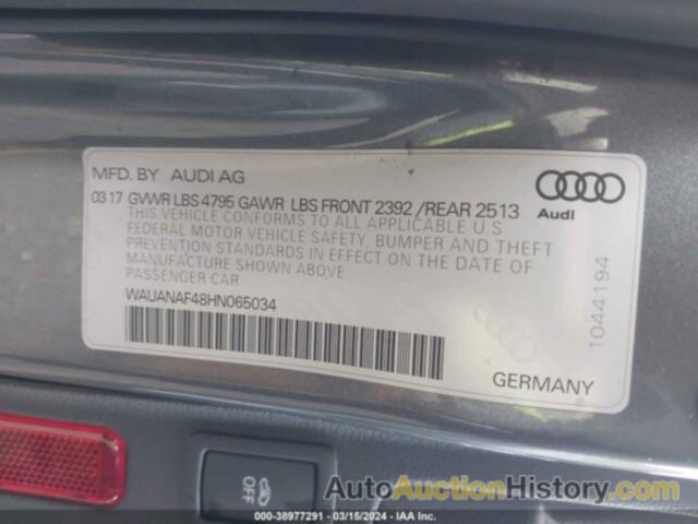 AUDI A4 2.0T PREMIUM, WAUANAF48HN065034